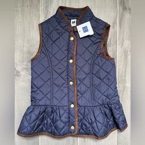 NWT Janie & Jack Girls Equestrian Vest Navy Size 5-6